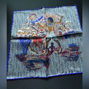 Italo Ferretti Made In Italy pocket square - Egyptian Pattern in grey and purple